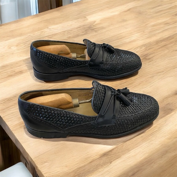 Mezlan black leather upper loafer shoes men’s size 10.5M